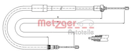 Трос ручного тормоза METZGER 116663