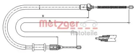 Трос ручного тормоза METZGER 116675