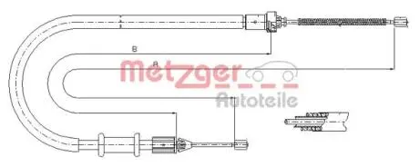 Трос ручного тормоза METZGER 116676