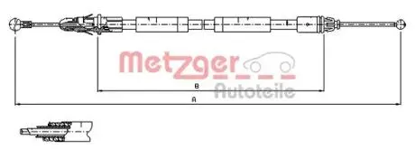 Трос ручного тормоза METZGER 116805