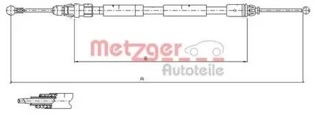 Трос ручного тормоза METZGER 116808
