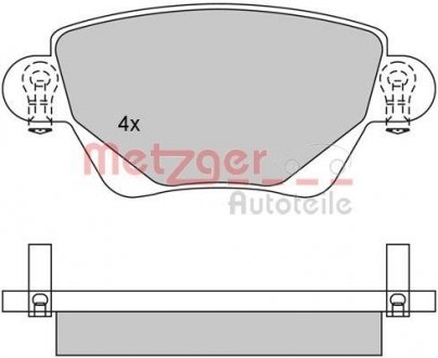 Колодки гальмівні (задні) Renault Kangoo 4x4/Ford Mondeo III 01- (Bendix-Bosch) METZGER 1170096