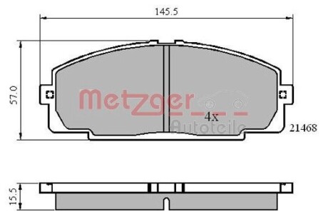 Тормозные колодки (передние) Toyota Hiace III/IV -06 METZGER 1170872