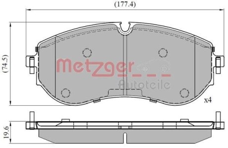 Тормозные колодки (передние) VW Crafter 2.0 TDi 16- (CBI) Q+ METZGER 1170898