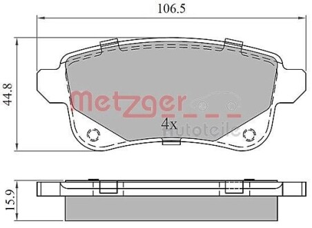 Колодки тормозные (задние) Renault Scenic III/Grand Scenic III 09- METZGER 1170909