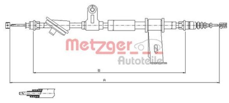 Трос ручного тормоза METZGER 120102