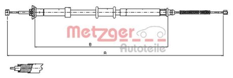 Трос ручного тормоза METZGER 120701