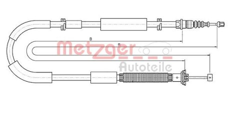 Трос ручного тормоза METZGER 120722