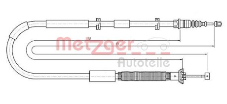 Трос ручного тормоза METZGER 120723