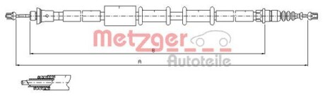 Трос ручного тормоза METZGER 165122