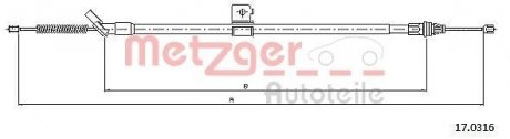 Трос ручного тормоза METZGER 170316