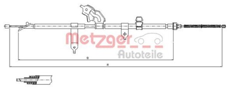 Трос ручного тормоза METZGER 171080