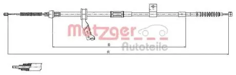Трос ручного тормоза METZGER 171483