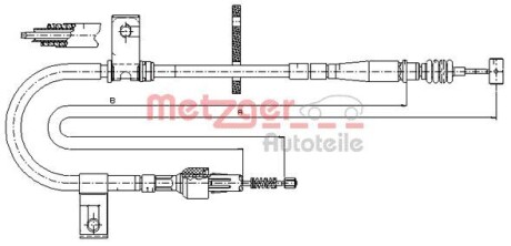 Трос ручного тормоза METZGER 175040