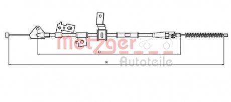 Трос ручного тормоза METZGER 175070