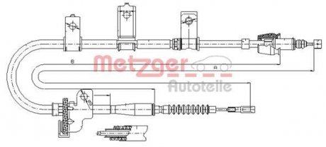 Трос ручного тормоза METZGER 176020 (фото 1)
