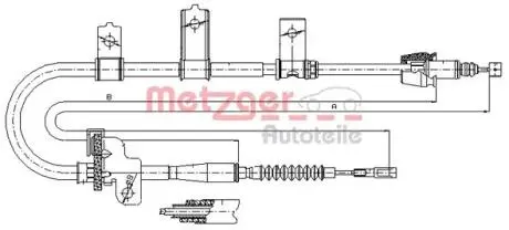 Трос ручного гальма METZGER 176021