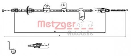 Трос ручного тормоза METZGER 176027