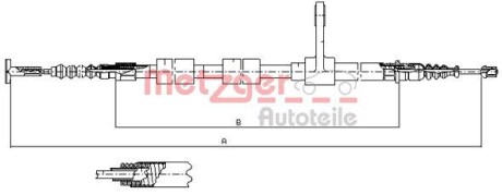 Трос ручного гальма METZGER 25131