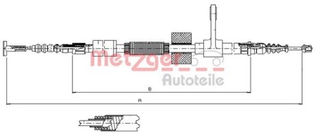 Трос ручного гальма METZGER 25132