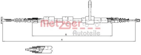 Трос ручного тормоза METZGER 25133