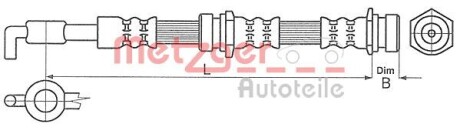 Шланг тормозной METZGER 4114057