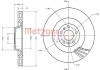 Диск тормозной (передний) Audi A6/A8/VW Phaeton 04-16 (360x34) (с покрытием) (с отверстиями) (вент.) METZGER 6110515 (фото 1)