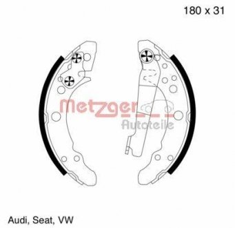 Гальмівні колодки (набір) METZGER MG343 (фото 1)