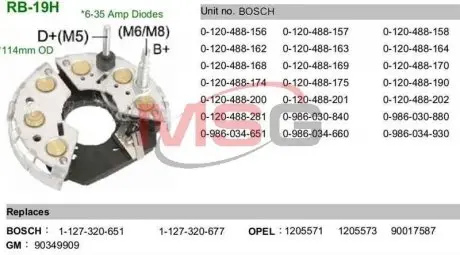 Випрямляч діодний MOBILETRON RB19H