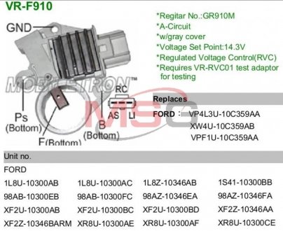 Регулятор напряжения генератора MOBILETRON VRF910 (фото 1)