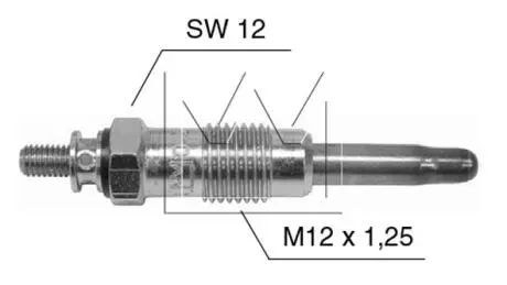 Свічка розжарювання MB 208 - 408 / Sprinter 901 - 904 / Vito 638 (OM 601) (11.5 v) MONARK 090 506 041