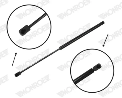 Газова пружина кришки багажника Лів/Прав макс довжина: 538мм, хід штока:225мм SUZUKI SWIFT V LIFTBACK 01.17- MONROE ML6563
