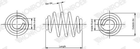 Пружина підвіски задн Лів/Прав OPEL ZAFIRA C 1.4-2.0D 10.11- MONROE SN4573