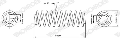 Пружина підвіски передн Лів/Прав SEAT ALHAMBRA, VW SHARAN 1.4/2.0D 05.10-12.22 MONROE SP4521