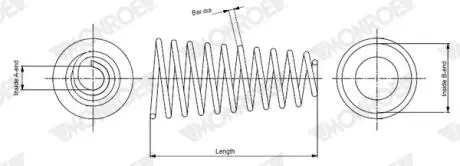 TOYOTA Пружина передня 382 мм VERSO (_R2_) 1.6/1.8 09-18 MONROE SP4587