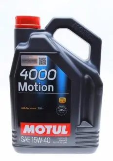 Олива 15W40 4000 Motion (5L) (МВ 229.1) (100295) MOTUL 386406