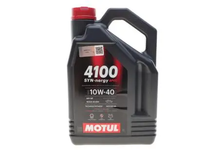 Олива 10W-40 4100 Syn-nergy Spec (4л) заміна 387607 і 839441 MOTUL 387707