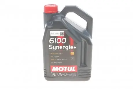 Олива 10W40 Synergie+ 6100 (5 л) (VW 502.00/505.00/MB 229.3/RN 0710-0700/PSA B71 2300) (101493) MOTUL 839451 (фото 1)