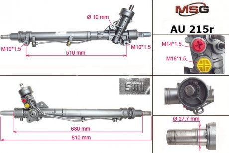 Рульова рейка з ГПК відновлена AUDI A6 97-05; AUDI A6 Avant 97-05 MSG AU215R