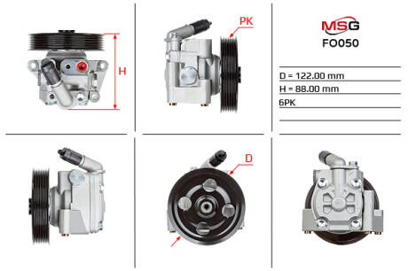 Насос ГУР новий Ford Mondeo IV 07-15, Ford Galaxy 06-15, Volvo V70 07-16 MSG FO050