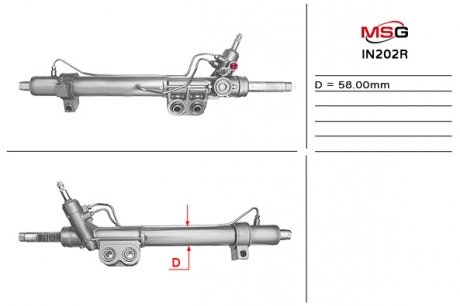 Рульова рейка з ГПК відновлена INFINITY QX 56 04-NISSA PATHFINDER (R51) 05-,NISSAN ARMADA 03-,NISSAN TITAN 03- MSG IN202R