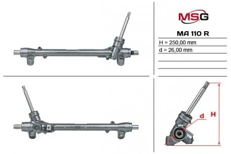 Рульова рейка без ГПК відновлена MAZDA CX-5 2011-2017 MSG MA110R