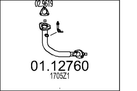 Труба вихлопного газу MTS 0112760