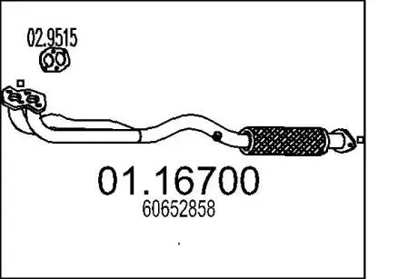 Труба выхлопного газа MTS 0116700