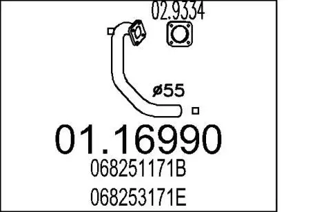 Труба выхлопного газа MTS 0116990