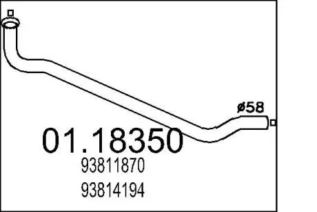 Труба выхлопного газа MTS 0118350