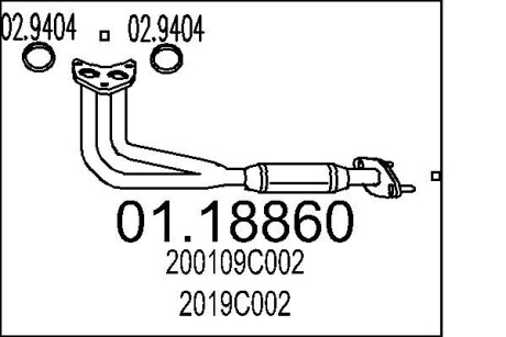 Передня труба вихл. системи MTS 01.18860