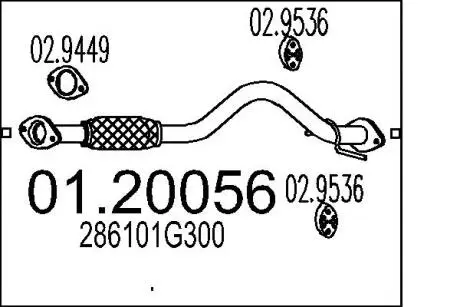 Труба вихлопного газу MTS 0120056
