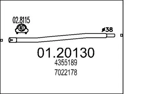 Труба выхлопного газа MTS 0120130