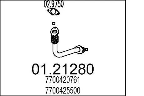 Труба выхлопного газа MTS 0121280